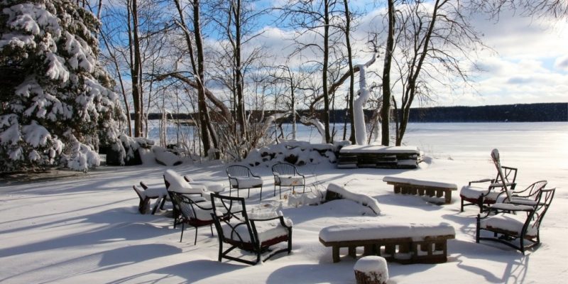 cozy winter backyard